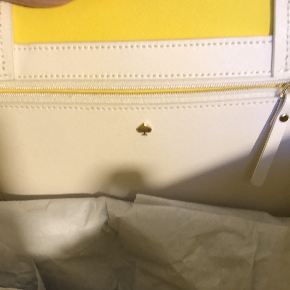 kate spade White Tote with Perforated BANANAS and Yellow Zip Wallet - Picture 7 of 9